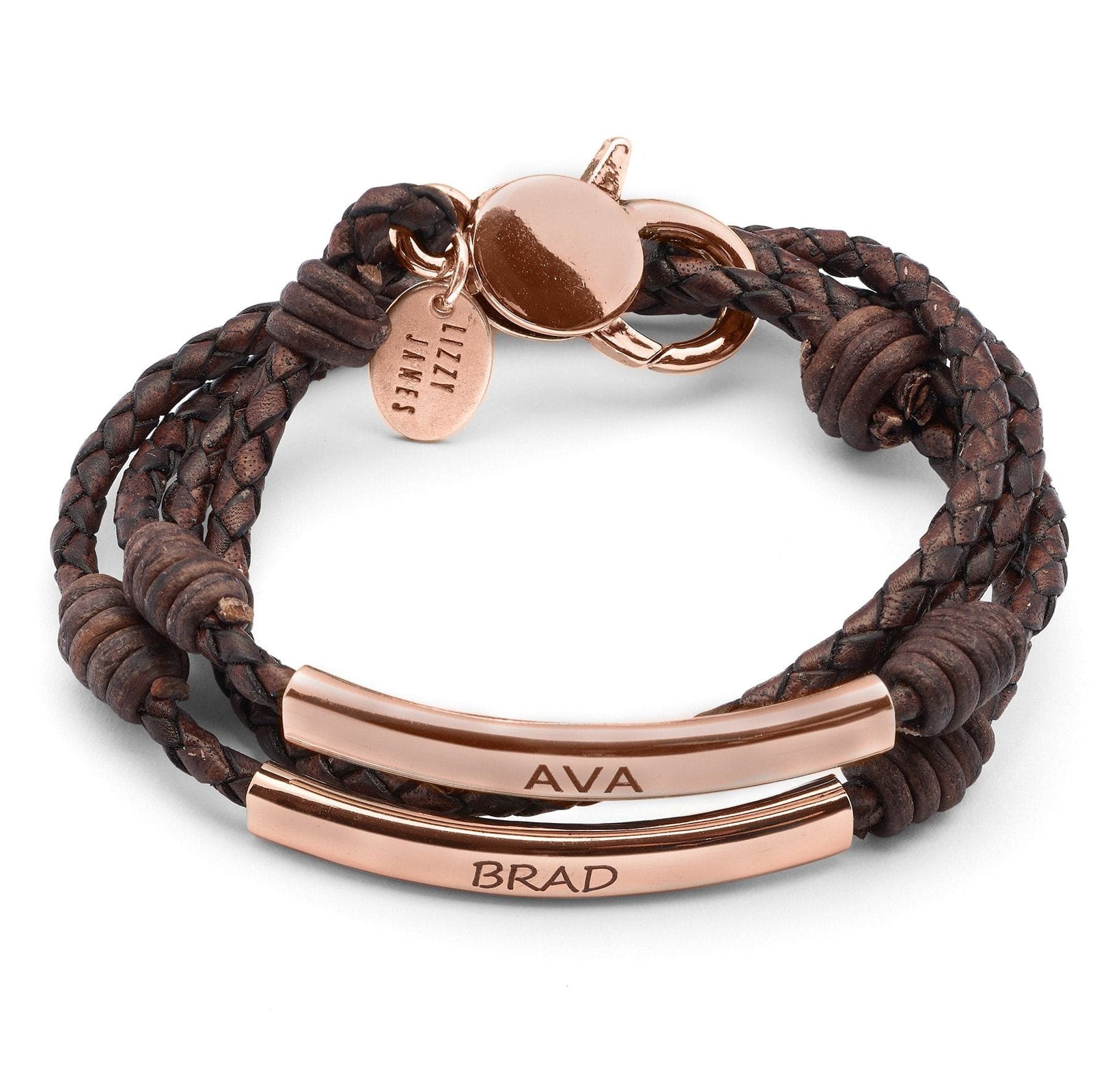 Perfect Pair Rose Gold Natural Brown Leather