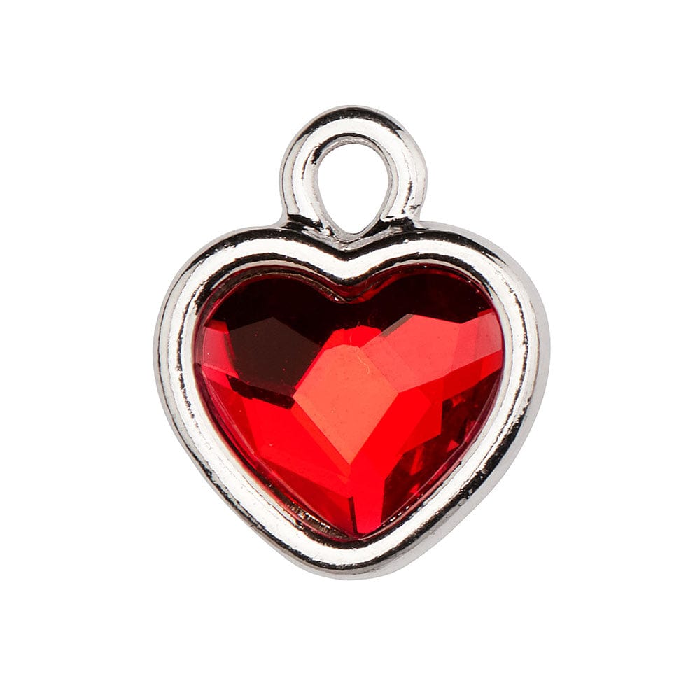 Red crystal heart charm
