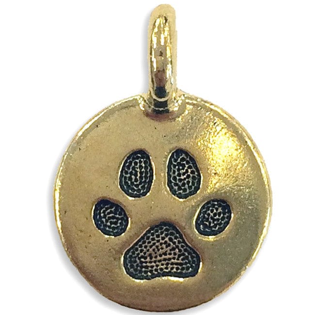 Round Paw Gold Charm