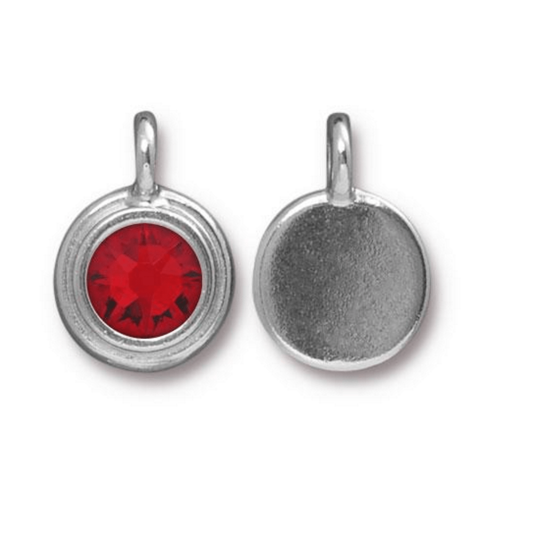 July Birthstone Ruby Red Crystal Charm