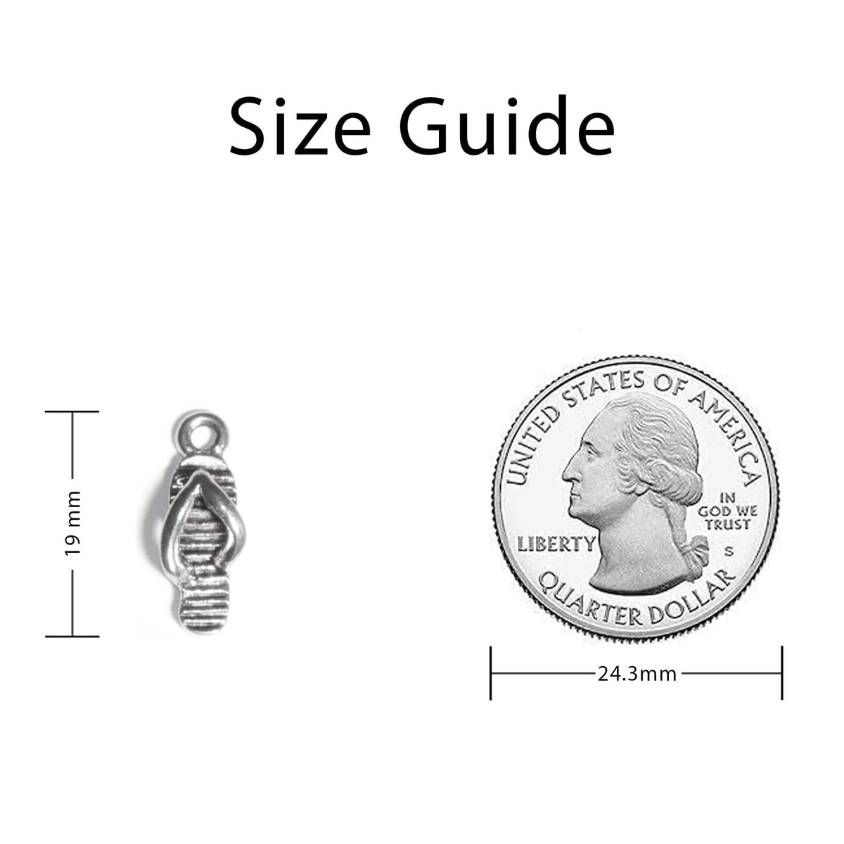 Sandal charm sizing guide