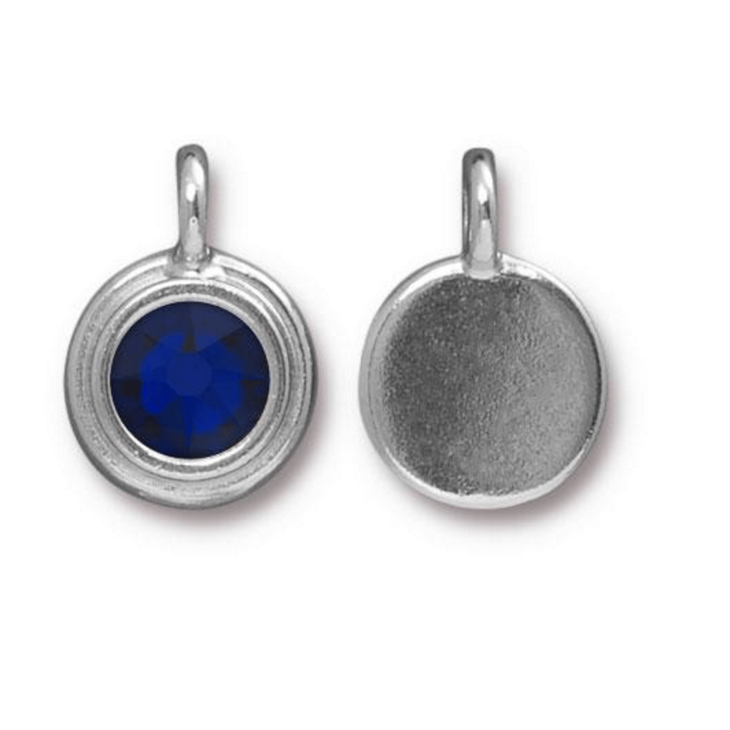 September Birthstone Sapphire Blue Crystal Charm