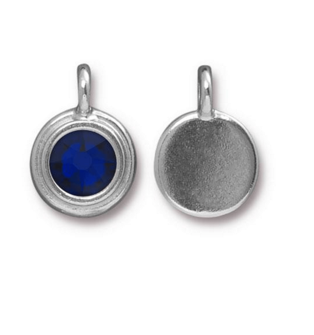 Sapphire Blue Crystal Charm