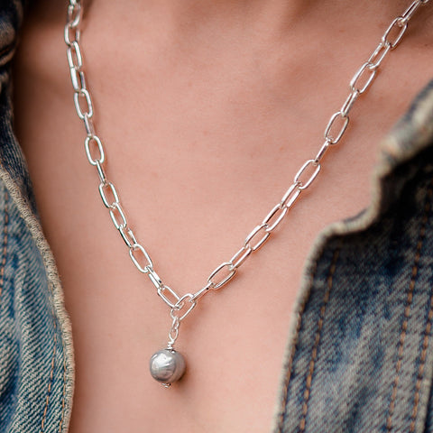 Five-strand white pearl necklace