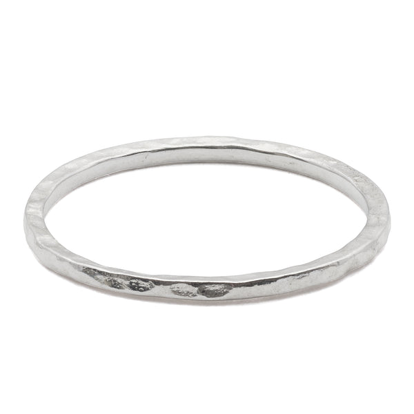 Thin Hammered Band Sterling Silver Ring – Lizzy James