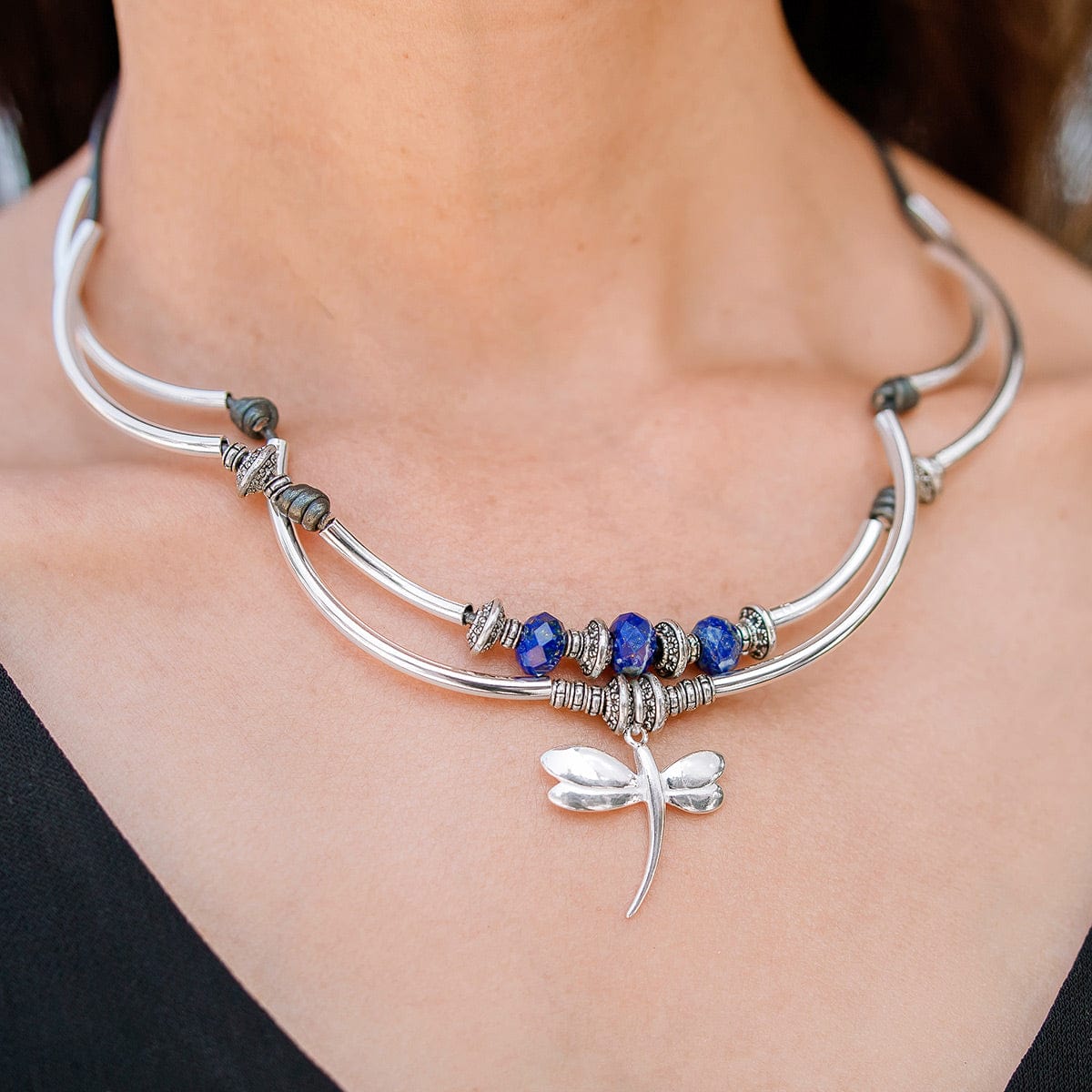 Tricia silver Necklace AYCC with Dragonfly Charm