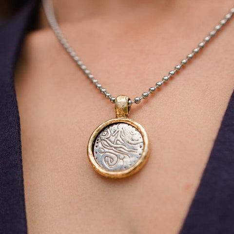Silver medallion pendant best sale