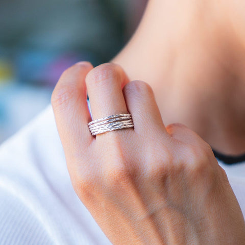 5 Ring Stack Classic 5 Sterling Silver Ring Stack – Lizzy James
