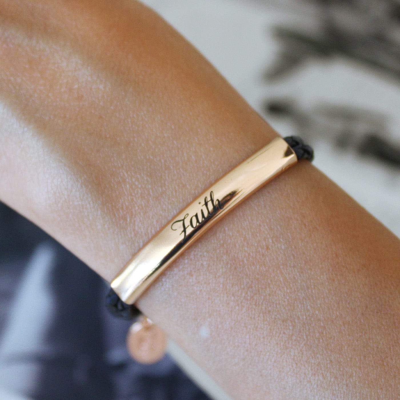 Creations Engravable Bracelet Natural Mocha Rose Goldplate
