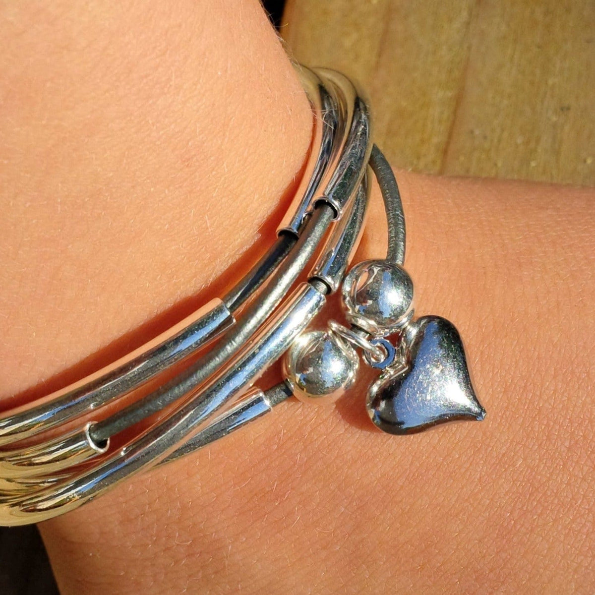 Friendship wrap silver heart charm
