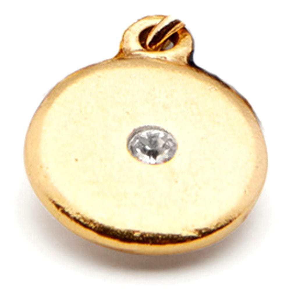 Gold disco charm with crystal
