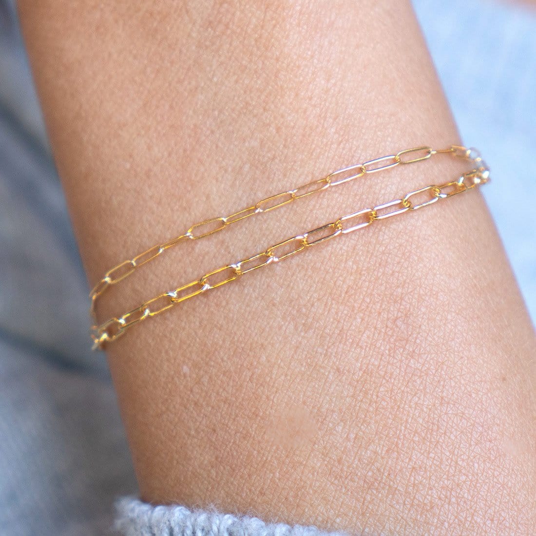 Griffin and Gwyneth Stacked Gold-Filled Chain Bracelets