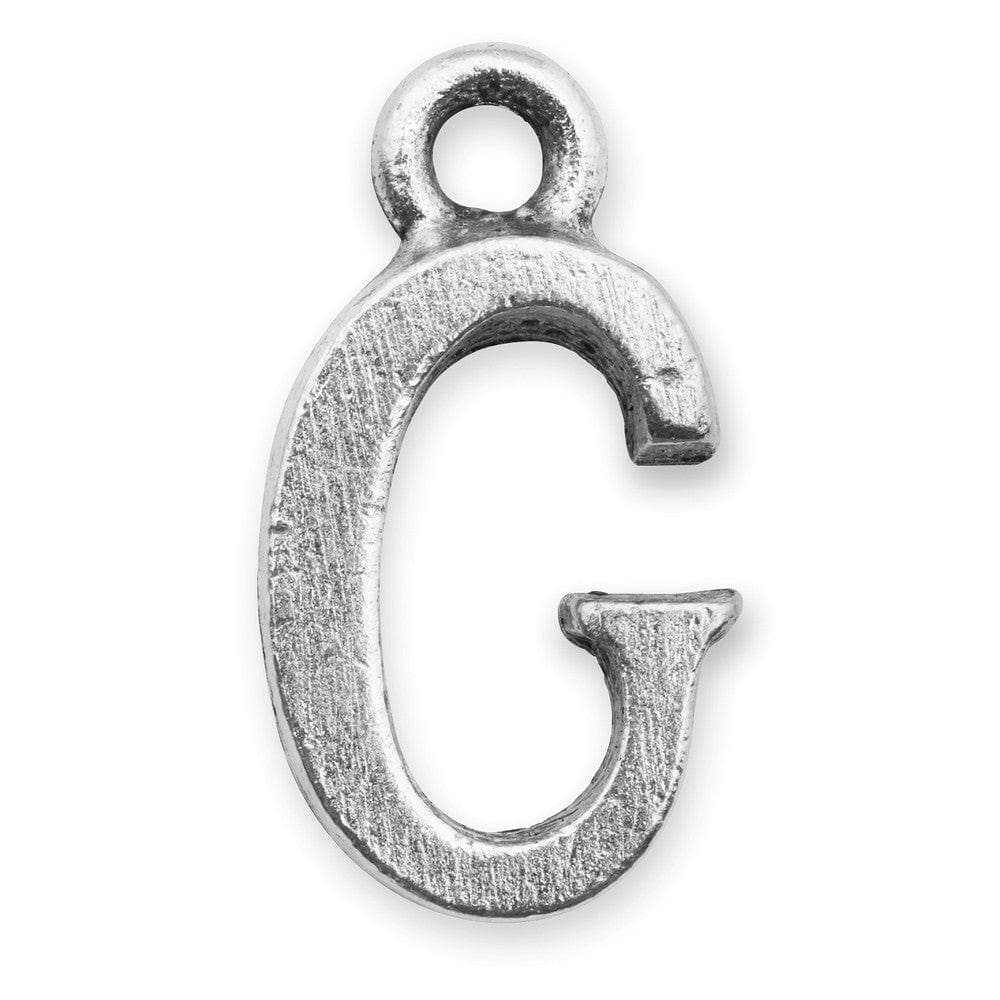 letter g charm Silver initials