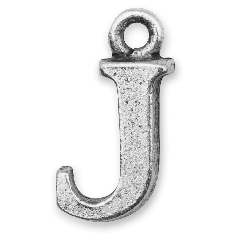 letter j charm Silver initials
