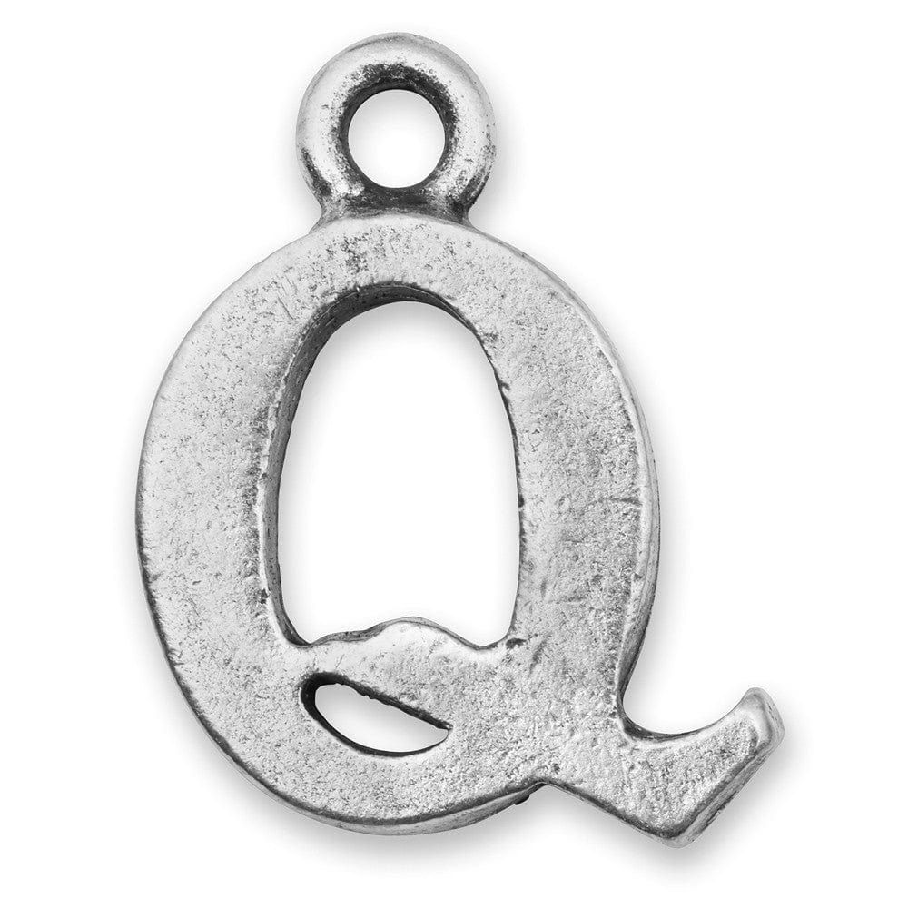 letter q charm Silver initials