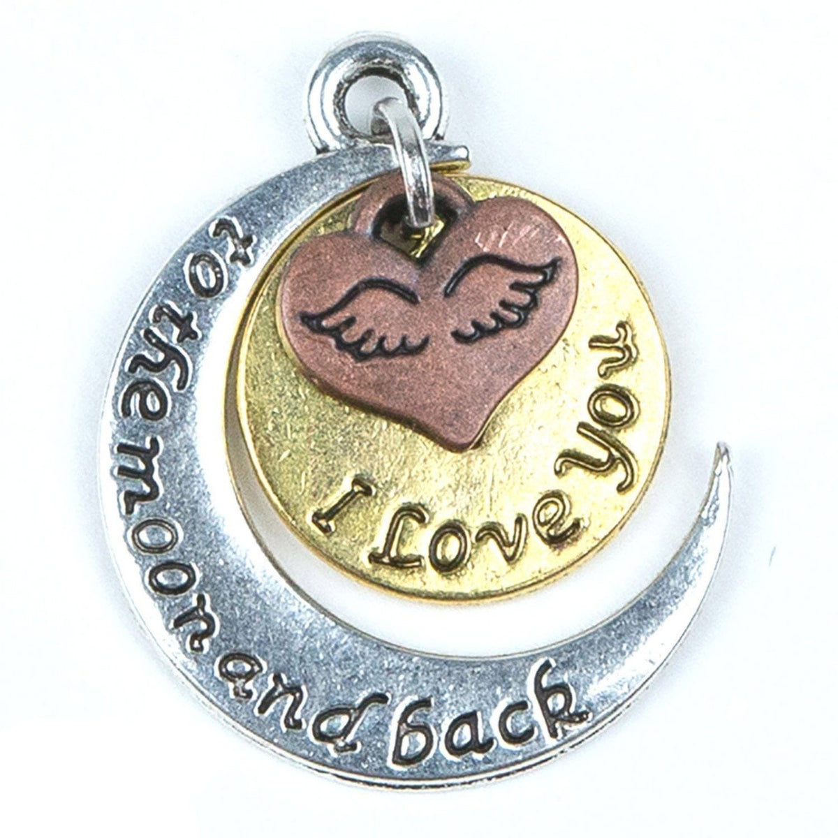 love you to the moon charm