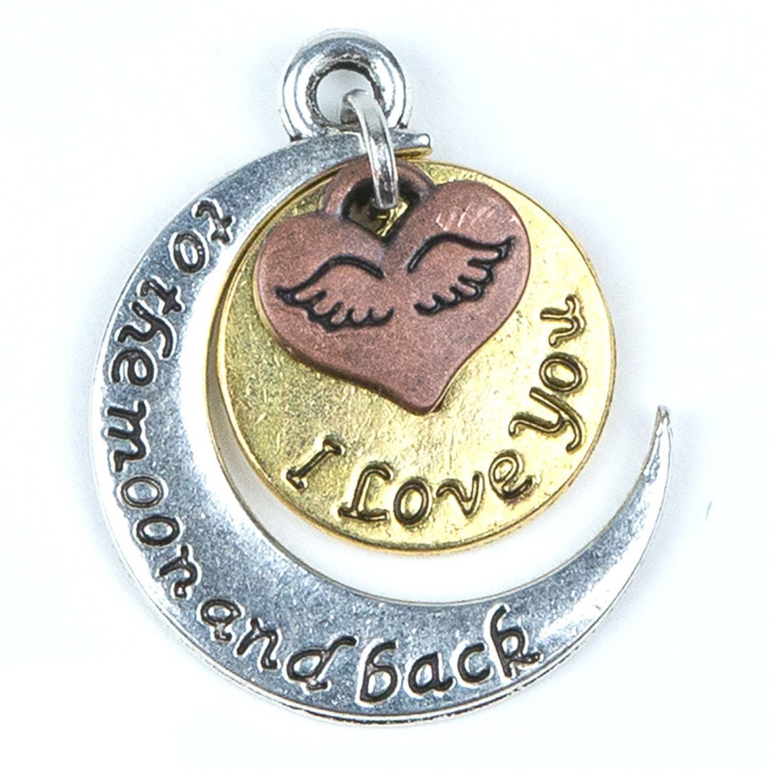 love you to the moon charm