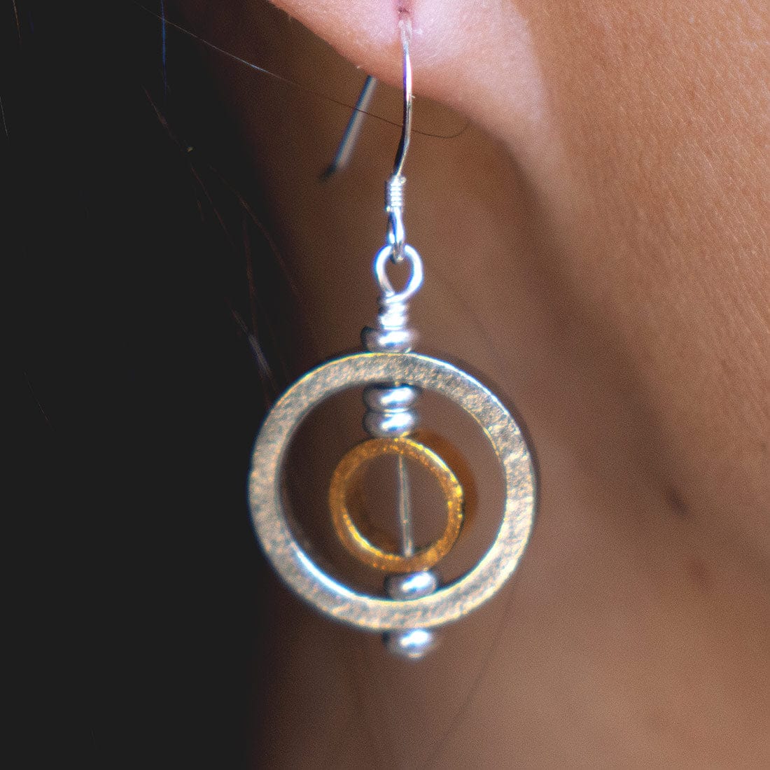Moonlight Silver and Gold Earrings