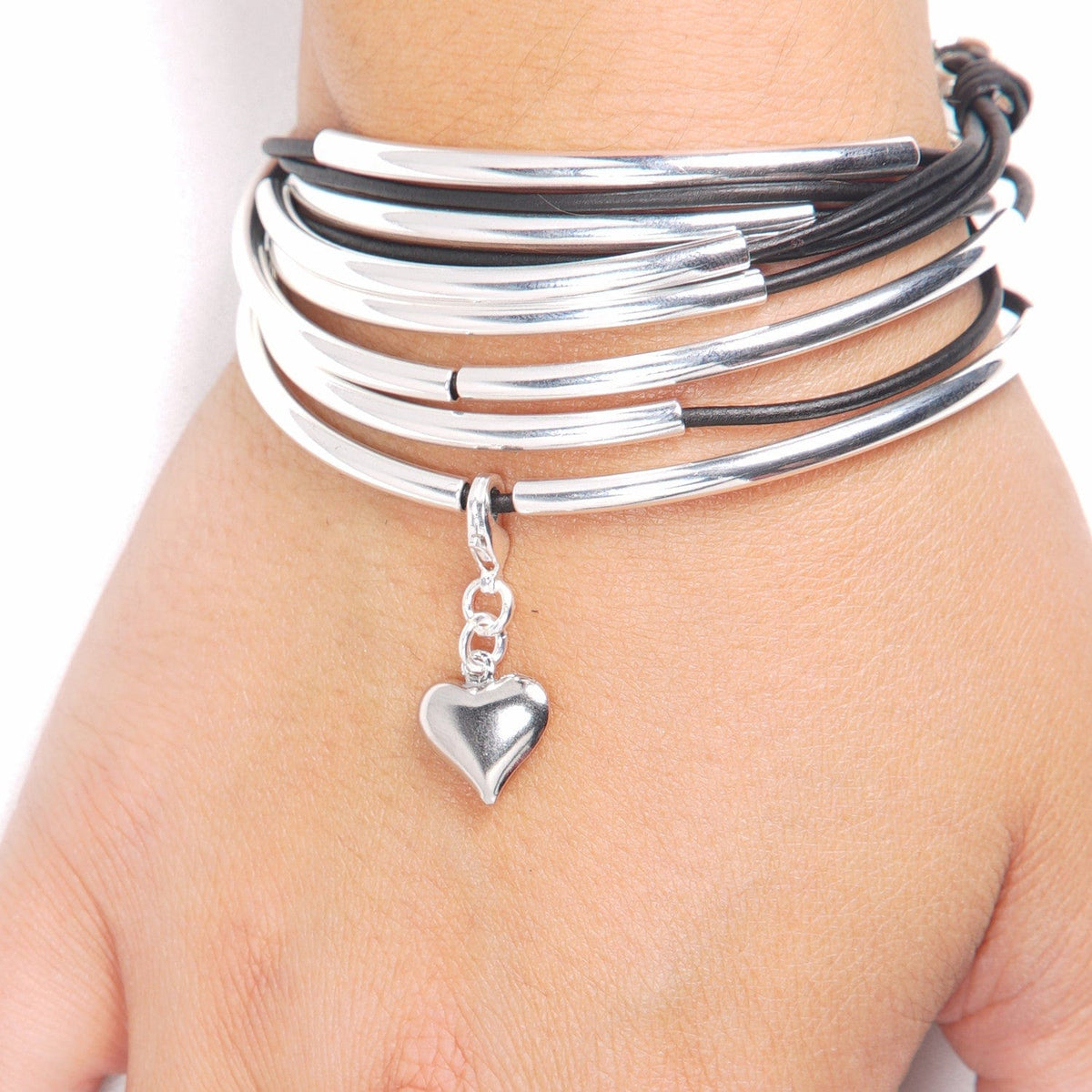 Shiny silver heart charm
